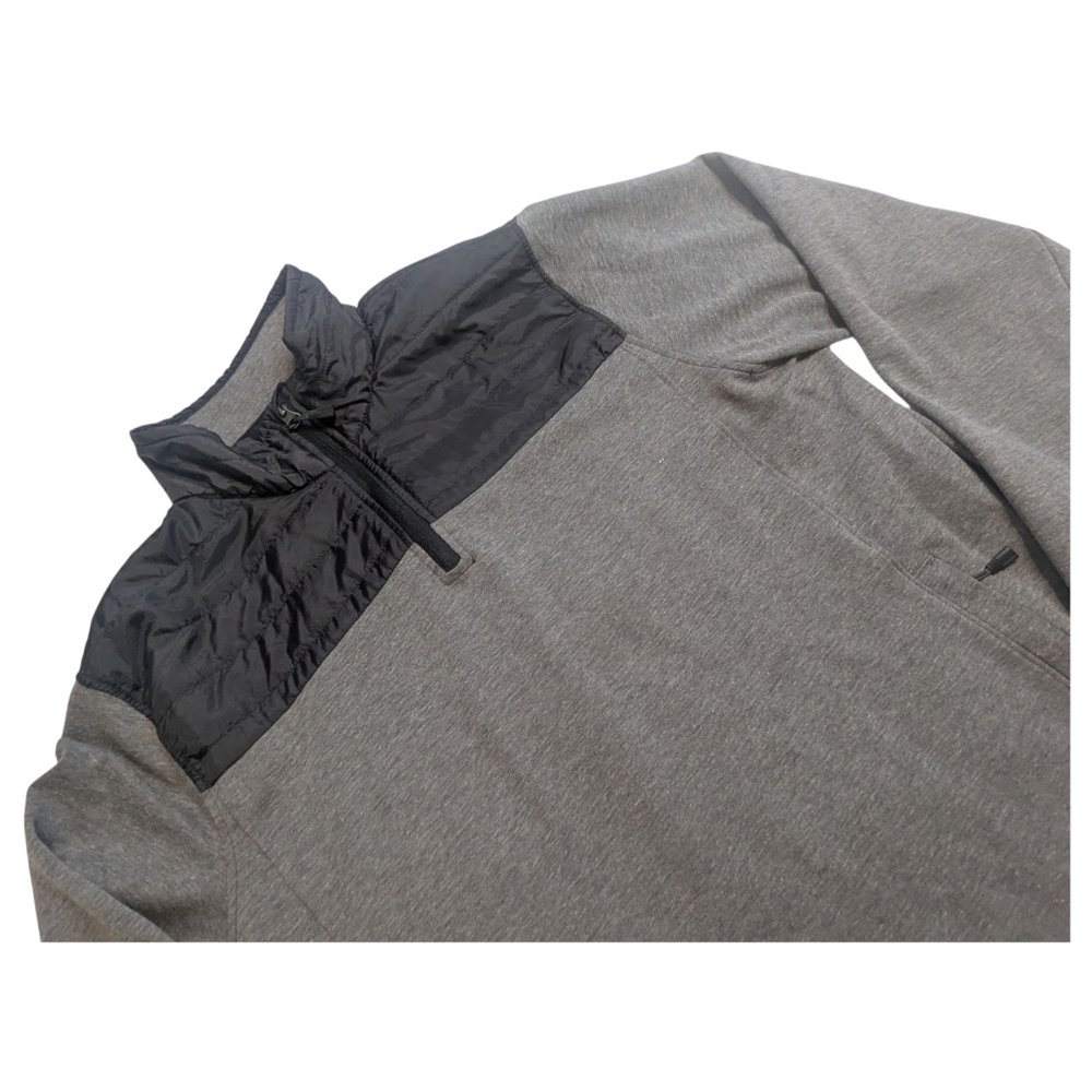 Eddie Bauer Men's 1/4 Zip Pullover Sweater Grey & Black